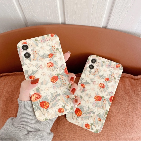 Iphone 11 12 XR 7 8 SE 2020 XS Flowers Kickback Stand Case - Picture 5 of 8